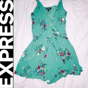 Express Green Floral Romper